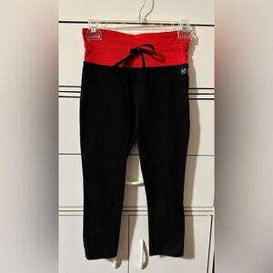 Forever 21 Black and Red cropped leggings